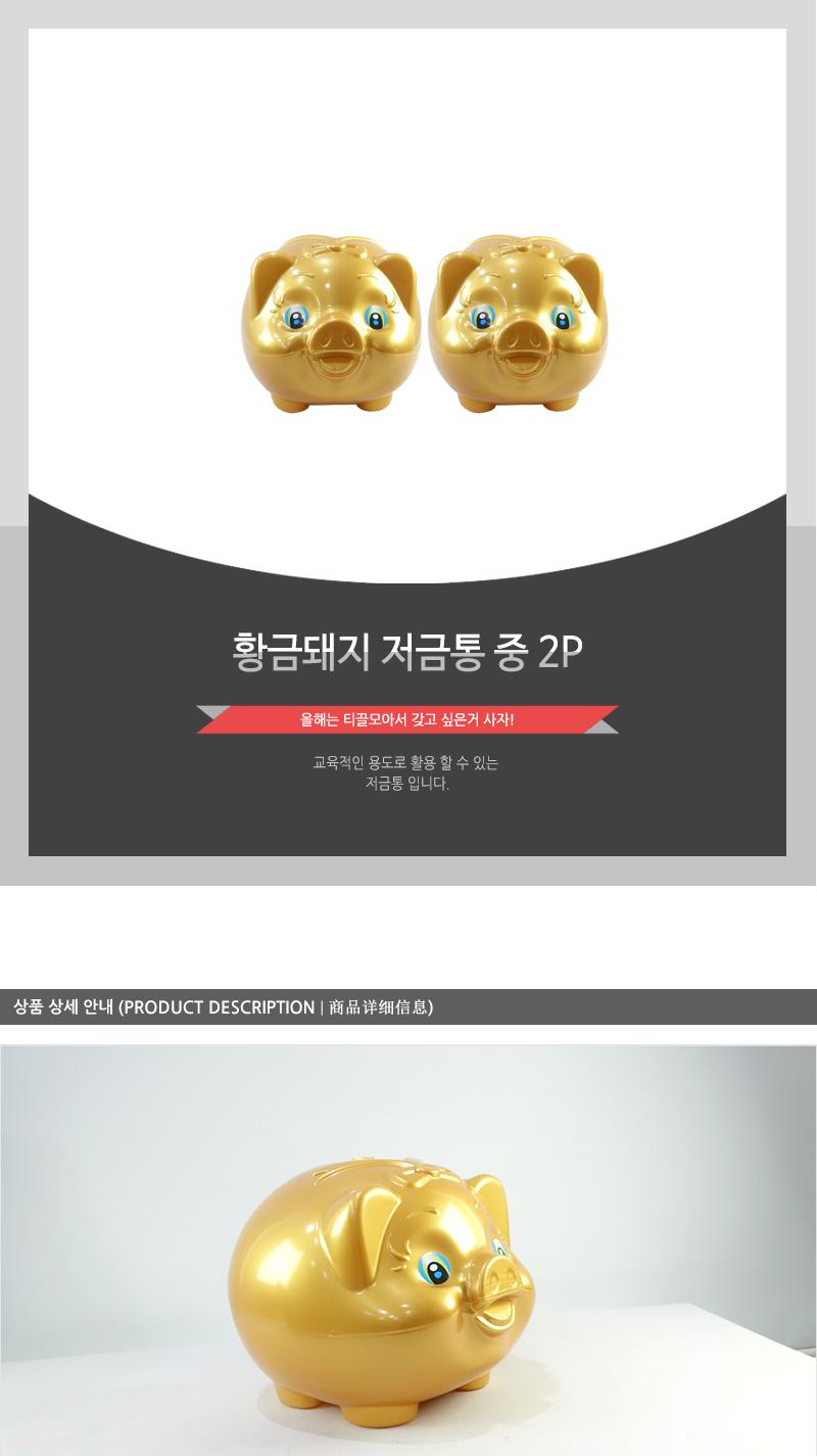 황금돼지저금통(중)2p - 2EA 통 저금통 동전통 동전저금 동전저금통 지폐통 지폐저금 지폐저금통 디자인통 디자인저금통