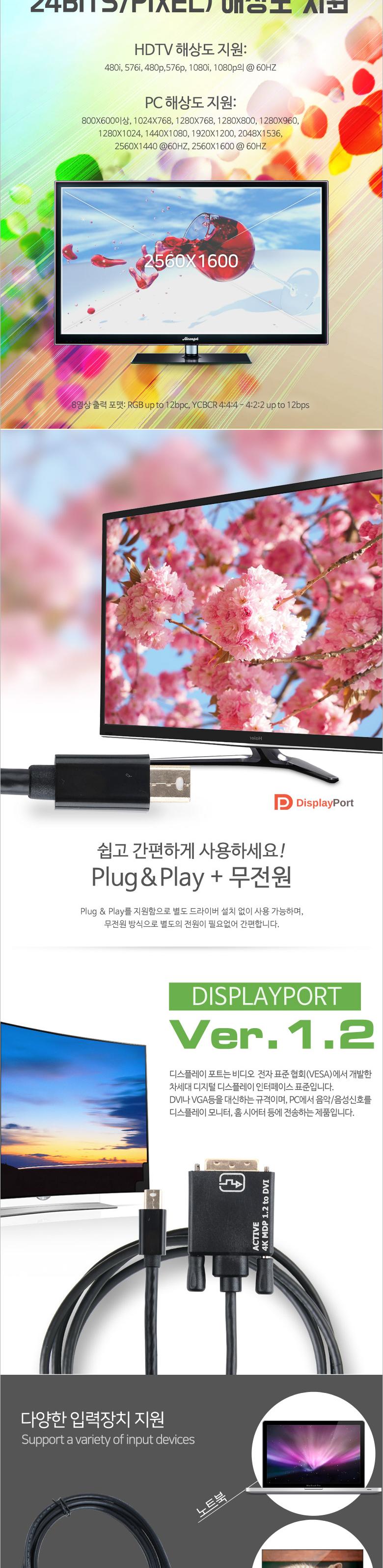 Coms ̴ ÷Ʈ to DVI ȯ ̺ 2M  4K 60Hz UHD Mini DP to DVI DisplayPort ÷Ʈ DVI̺ 2M̺ DVIȯ̺ Ϳ̺ ÷ƮDMI̺ HDػ̺ HDTV̺ ػ󵵿̺ ÷Ʈ̺
