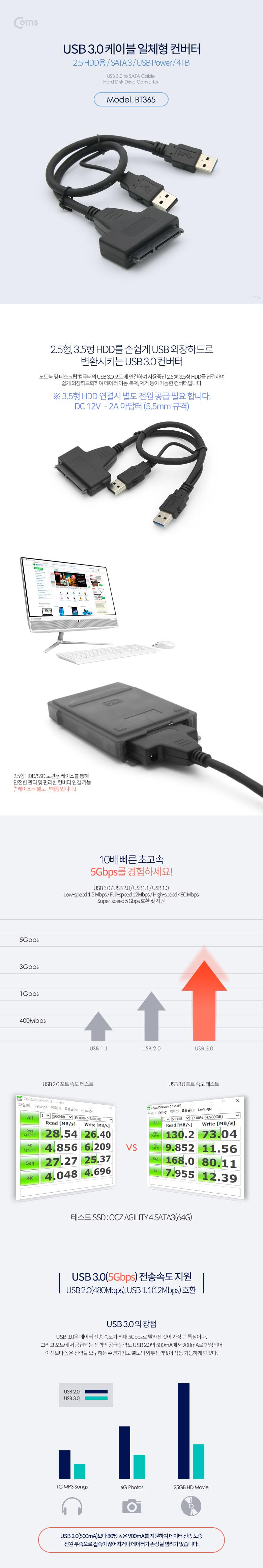일체형SATA케이블/SATA변환컨버터/USB일체형컨버터/변환컨버터/SATA케이블/외장하드변환컨버터케이블/외장