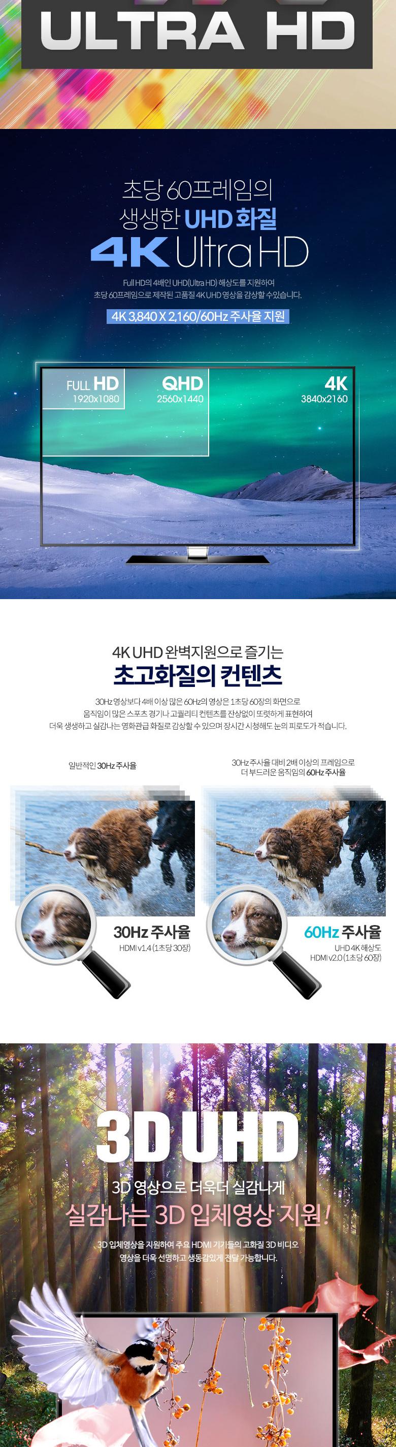 Coms USB 3.1 컨버터 케이블 Type C to HDMI 2.0 4K 60Hz USB 전원 3M/컨버터케이블/컨버터/케이블/컨버터