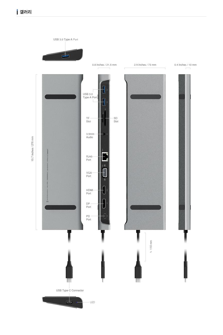 IPTIME UC311NStation USB3.0멀티포트/도킹거치대/도킹스테이션/C타입도킹/C타입도킹스테이션/노트북허브/