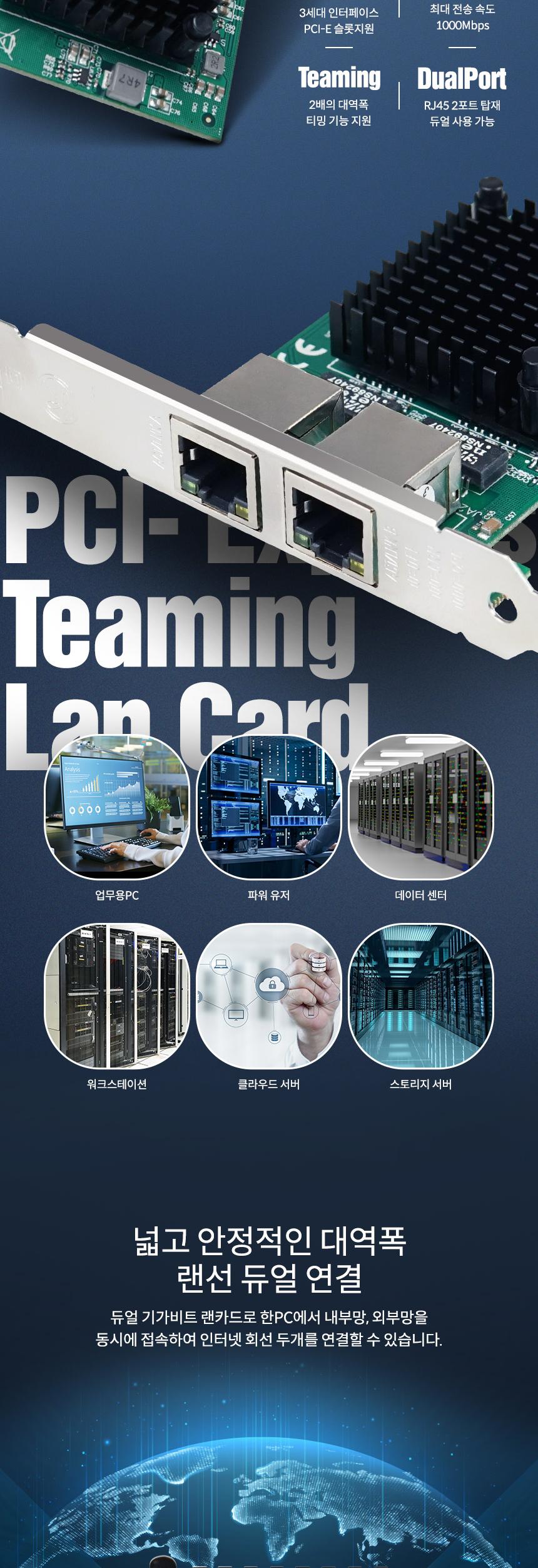 Coms 기가비트 PCIe타입 듀얼 RJ45 랜카드. Gigabit. 인텔 intel 82571. 브라켓 타입/컴퓨터랜카드/네트워