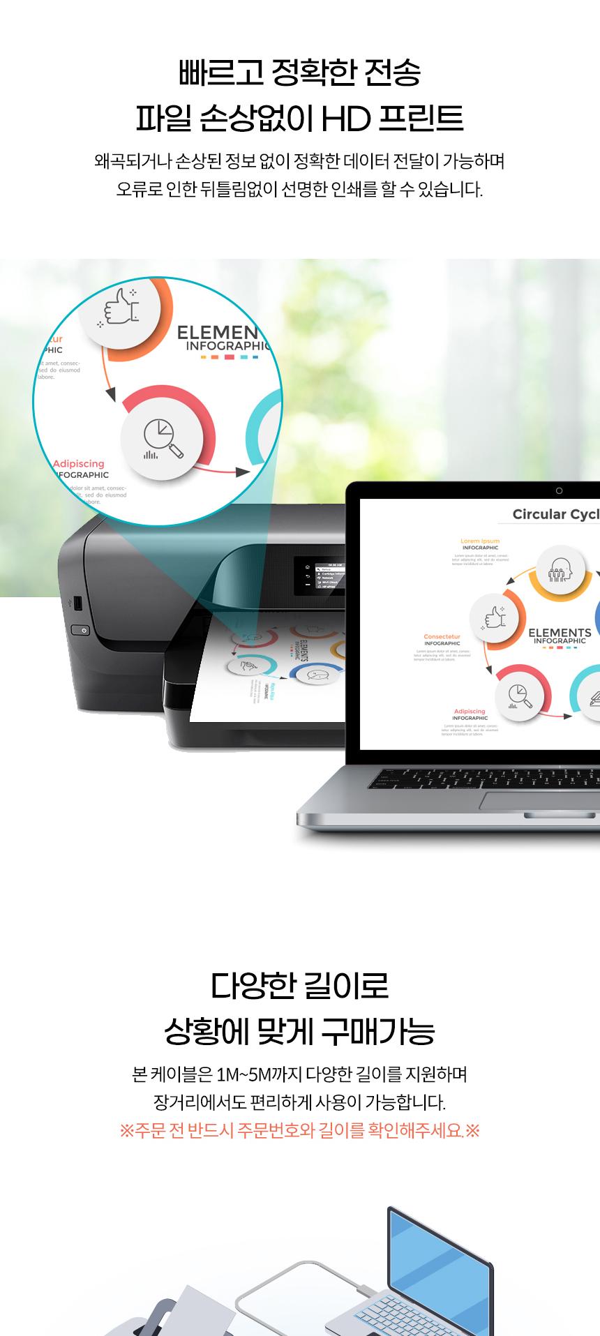 Coms USB 3.1 Type C to Type B 2.0 케이블 3m C타입 to B타입 480mbps/USB연결/USB연장선/스마트폰케이블/