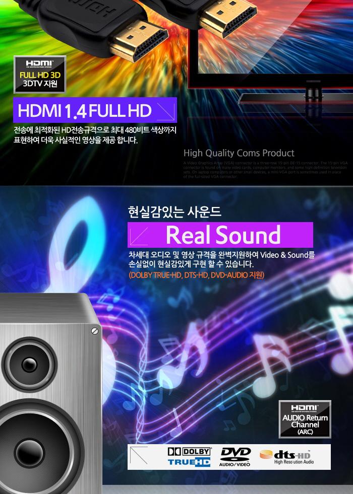 Coms HDMI 케이블(V1.4 플랫형) 15M 24K 금도금 4K2K 노트북HDMI HDMI HDMI보급형 HDMI15M HDMI케이블 HDMI연결 풀HD FULLHD 15MHDMI 플랫HDMI