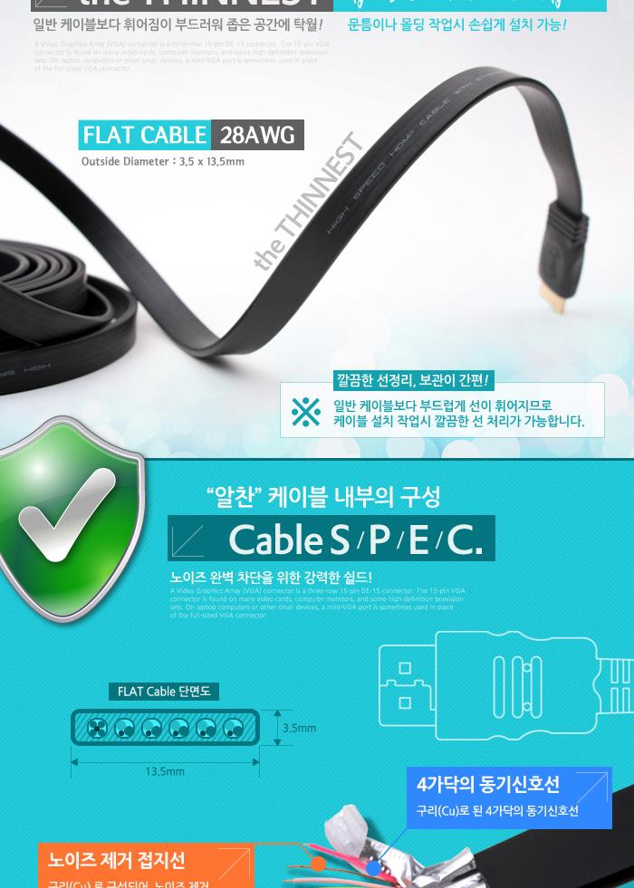 Coms HDMI 케이블(V1.4 플랫형) 15M 24K 금도금 4K2K 노트북HDMI HDMI HDMI보급형 HDMI15M HDMI케이블 HDMI연결 풀HD FULLHD 15MHDMI 플랫HDMI