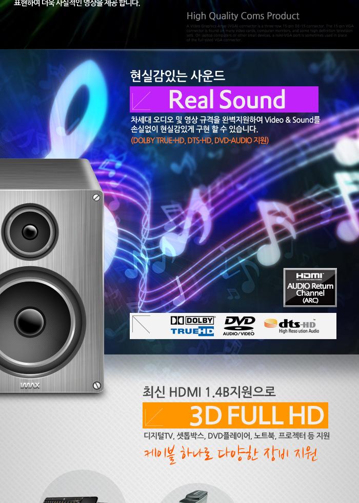 Coms HDMI 케이블(V1.4) 3M 이더넷용 - 고급포장 24K 금도금 4K2K/HDMI/HDMI케이블/PCHDMI케이블/컴퓨터HDM