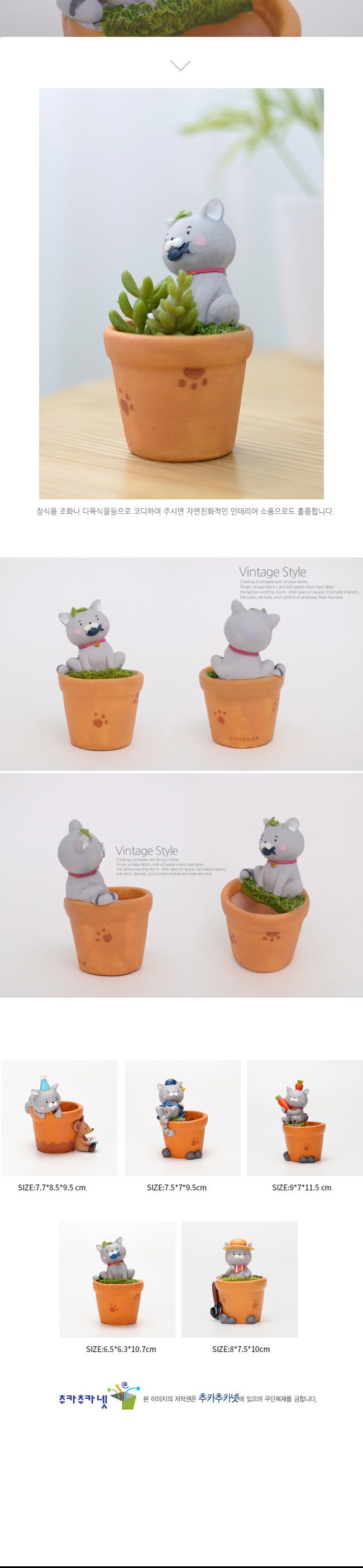 홈가든 귀염둥이 고양이 미니화분(물고기)/집들이선물/선물용화분/미니화분/소형화분/장식화분/인테리어화