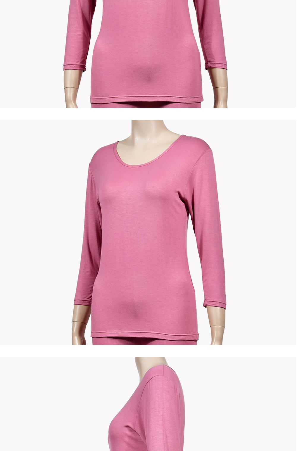 피엔알 사계절 천연 자연 섬유 여성 8부 내의 상의/사계절내복상의/사계절내의상의/8부내복상의/8부내의상