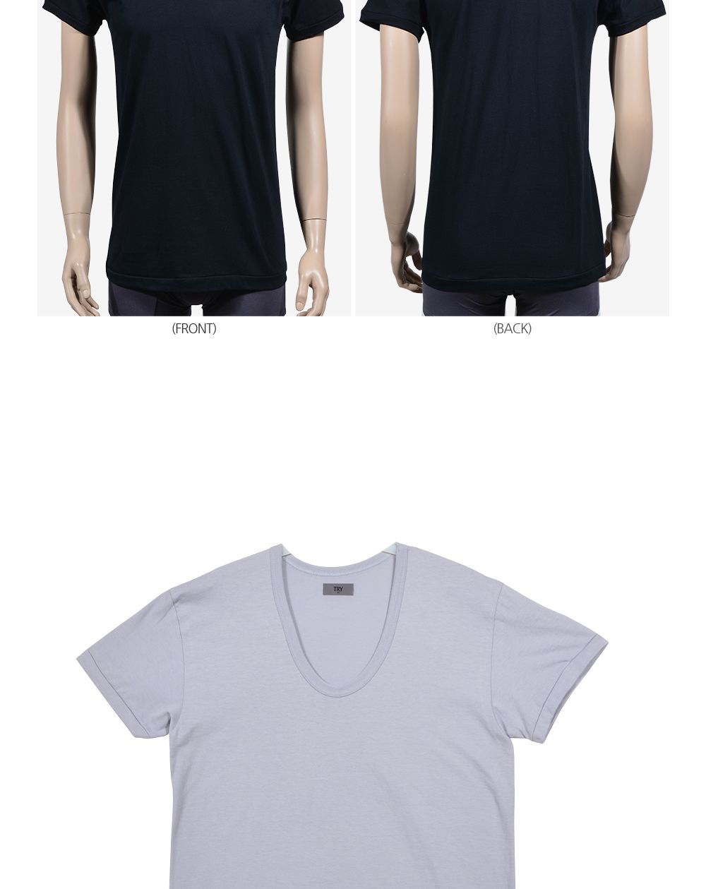 (95 블랙) (트라이)(칼라T셔츠)착용감 좋은 순면 베이직 컬러 남성 반팔런닝/여름런닝/반팔런닝/남자런닝/