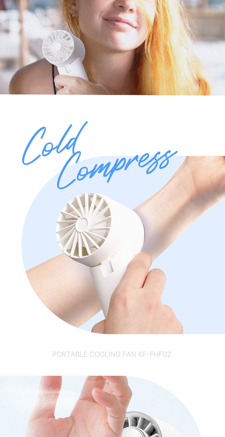 카프)휴대용 접이식 냉각 선풍기(KF-FHF02)/냉각선풍기/무선선풍기/휴대용핸디선풍기/핸디용선풍기/선풍기/