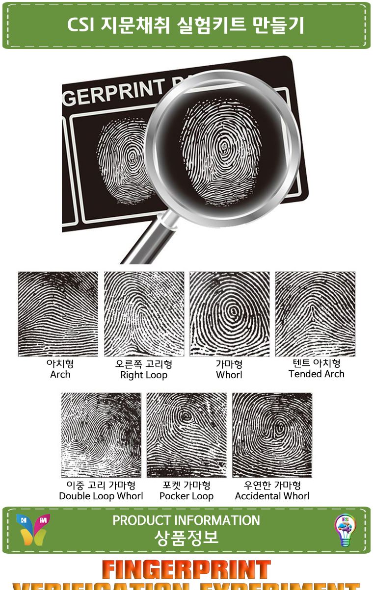 CSL CSI 지문 채취 실험 키트/과학실험/과학완구/실험완구/학습교구/교육용교구/초등과학/초등실험/지문채