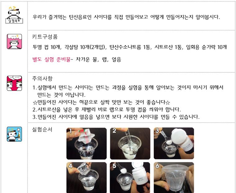 향앤미과학 사이다 만들기 10인용/과학교구/학습교구/학습용교구/과학실험도구/사이다만들기/탄산음료만들