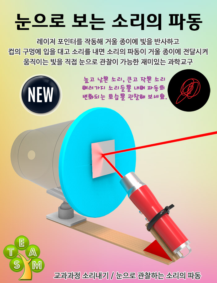 뉴 눈으로 보는 소리의 파동(1인용 5인용)/교구/과학교구/학습교구/만들기놀이/만들기학습/만들기교구/만들