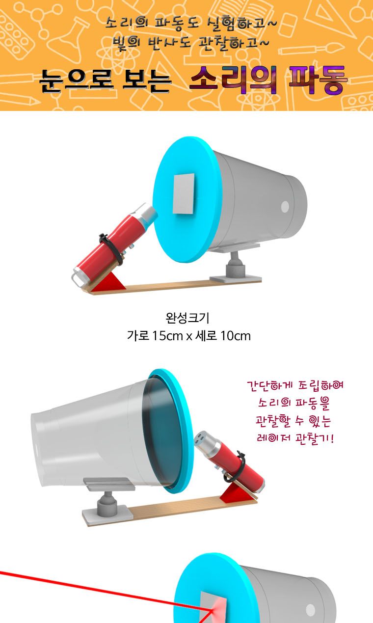 뉴 눈으로 보는 소리의 파동(1인용 5인용)/교구/과학교구/학습교구/만들기놀이/만들기학습/만들기교구/만들