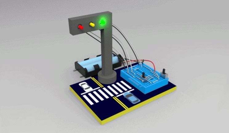 뉴 브레드보드 3색 LED 신호등/만들기/만들기재료/학습재료/학습도구/만들기준비물/교구/과학교구/학습교구