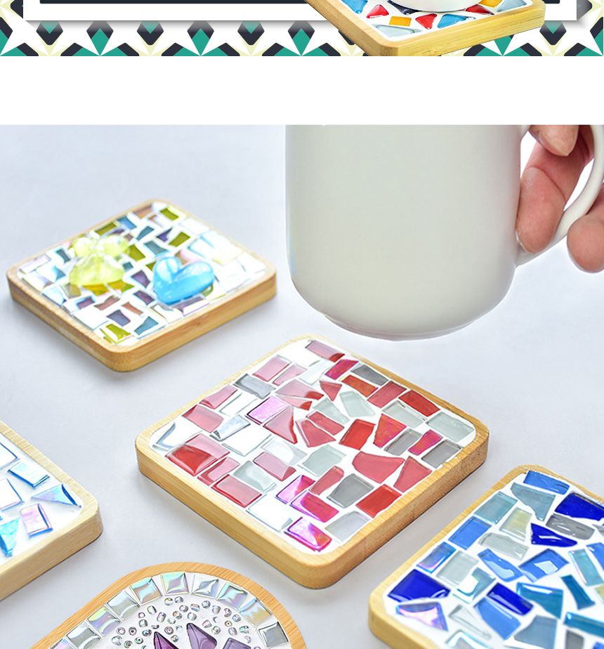 (사각 플라워 - 레드) DIY 타일 티코스터 만들기 세트 타일공예 모음전/컵받침/컵받침대/맥주받침대/코스터