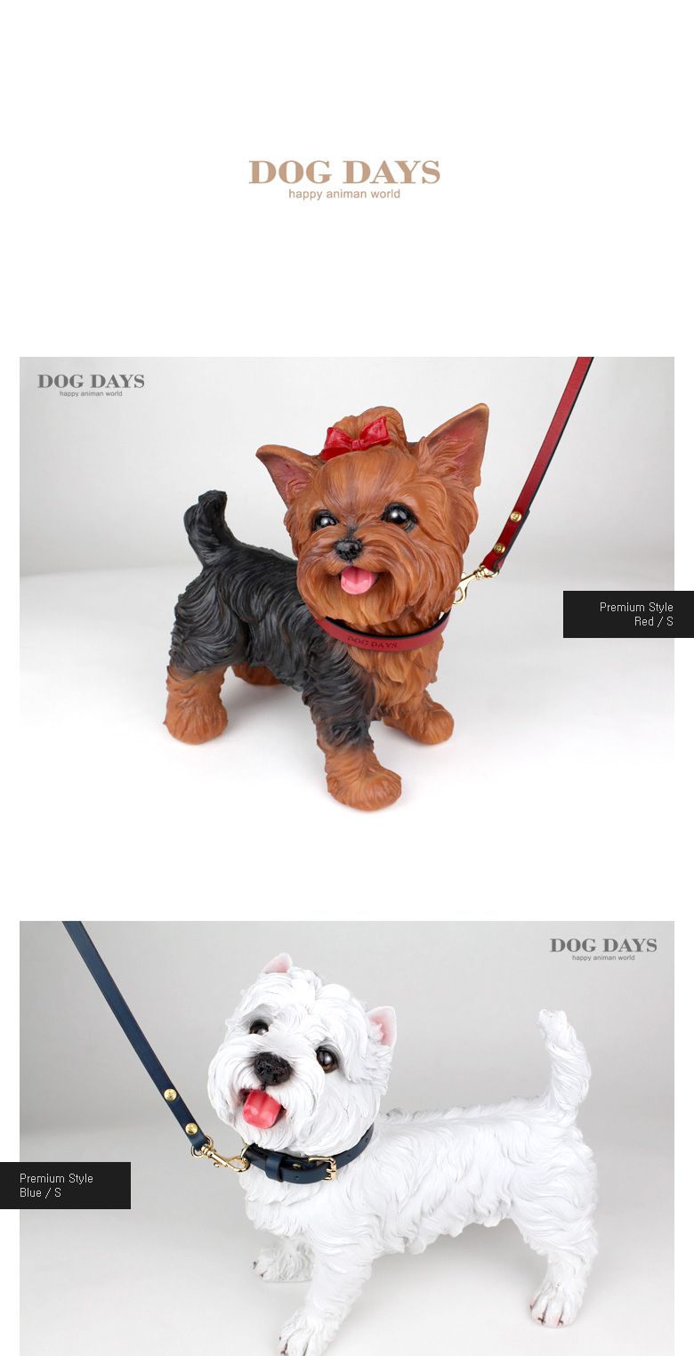 (DOGDAYS)프리미엄 가죽 목줄 엘로우 (XS.S.M.L)/목줄/반려견용/강아지용/개목걸이/개목줄/수공예가죽줄/강