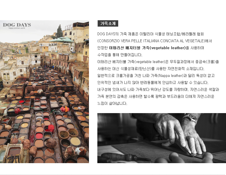 (DOGDAYS)프리미엄 가죽 목줄 엘로우 (XS.S.M.L)/목줄/반려견용/강아지용/개목걸이/개목줄/수공예가죽줄/강