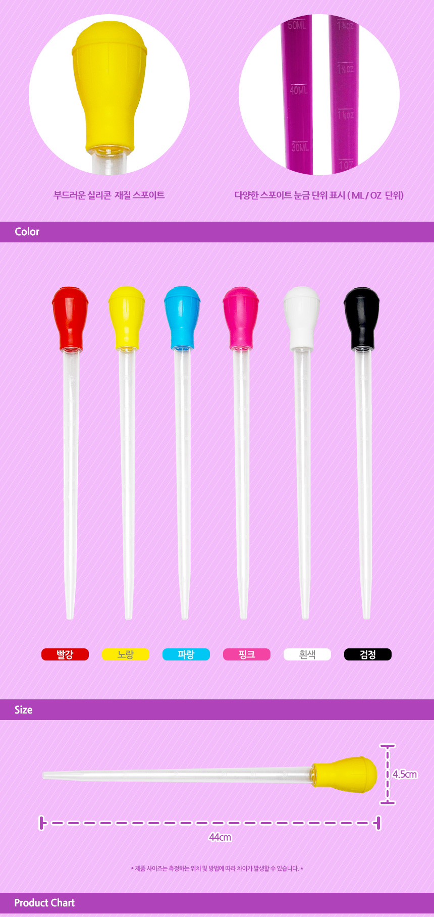대형 스포이트 50ml/스포이트/미술놀이/미술놀이도구/미술스포이트/과학놀이/과학놀이도구/과학실험도구/롱