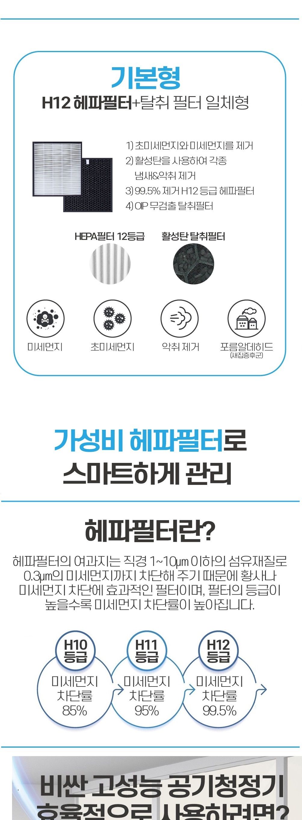 삼성CFX-A100D AX20H5000NDD 공기청정기필터 호환/필터/헤파청정기/공기청정기필터/필터교체/간편교체/공기
