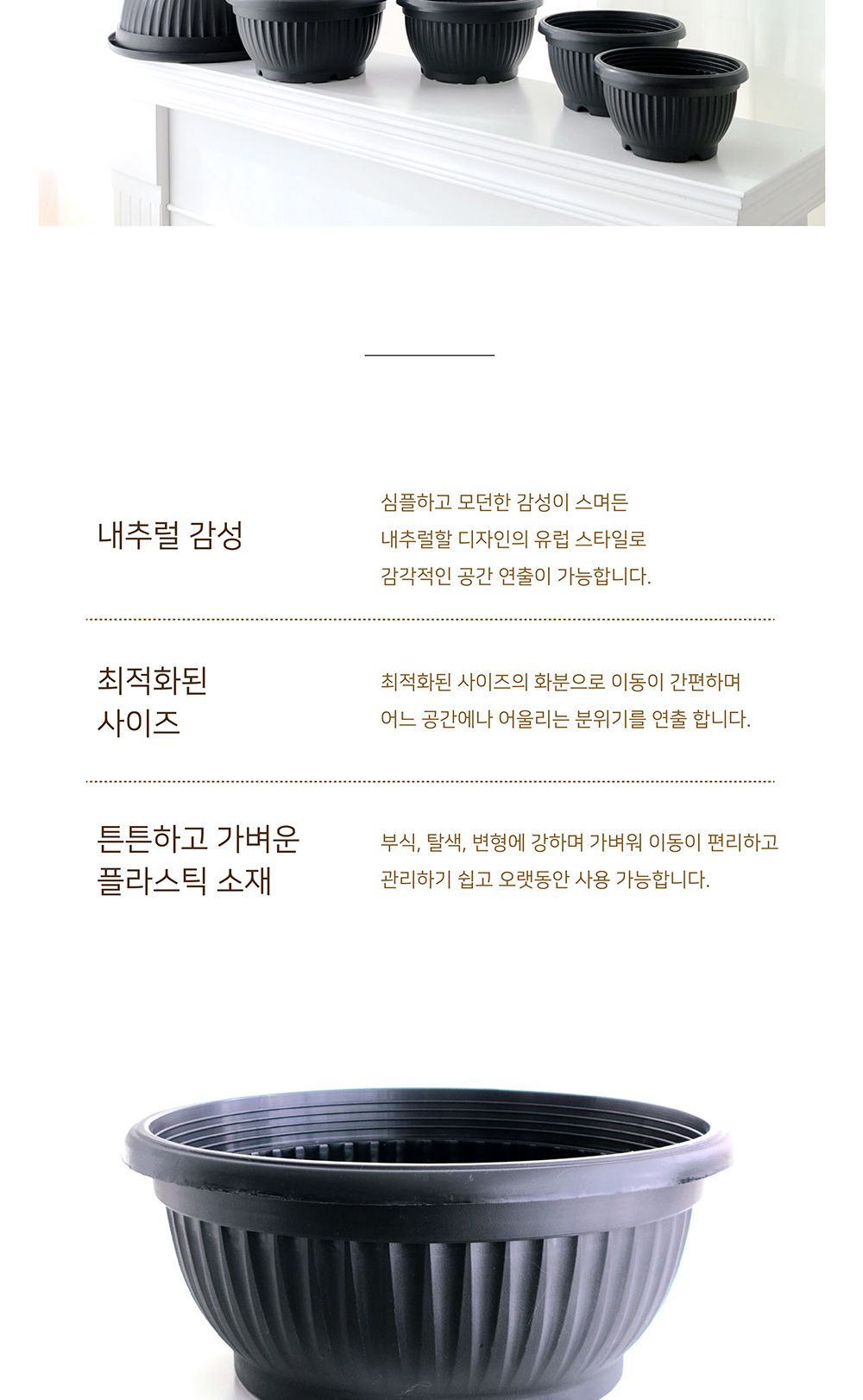 분재 호박 포트 화분 6호 1개/화분/플라스틱화분/꽃화분/식물화분/플라워화분/꽃집화분/분배화분/인테리어