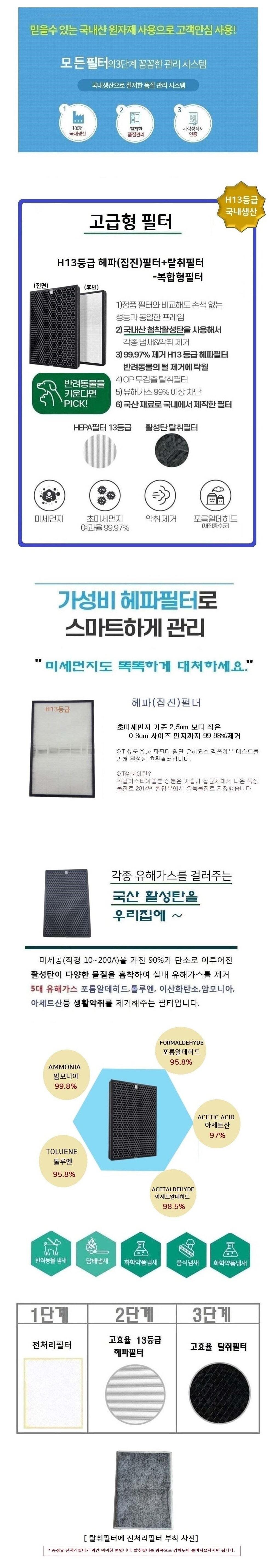 국산 블루스카이5000 고급형 AX60R5080WFD 호환필터/공기청정기필터/공기청정기호환필터/필터교환/필터교체
