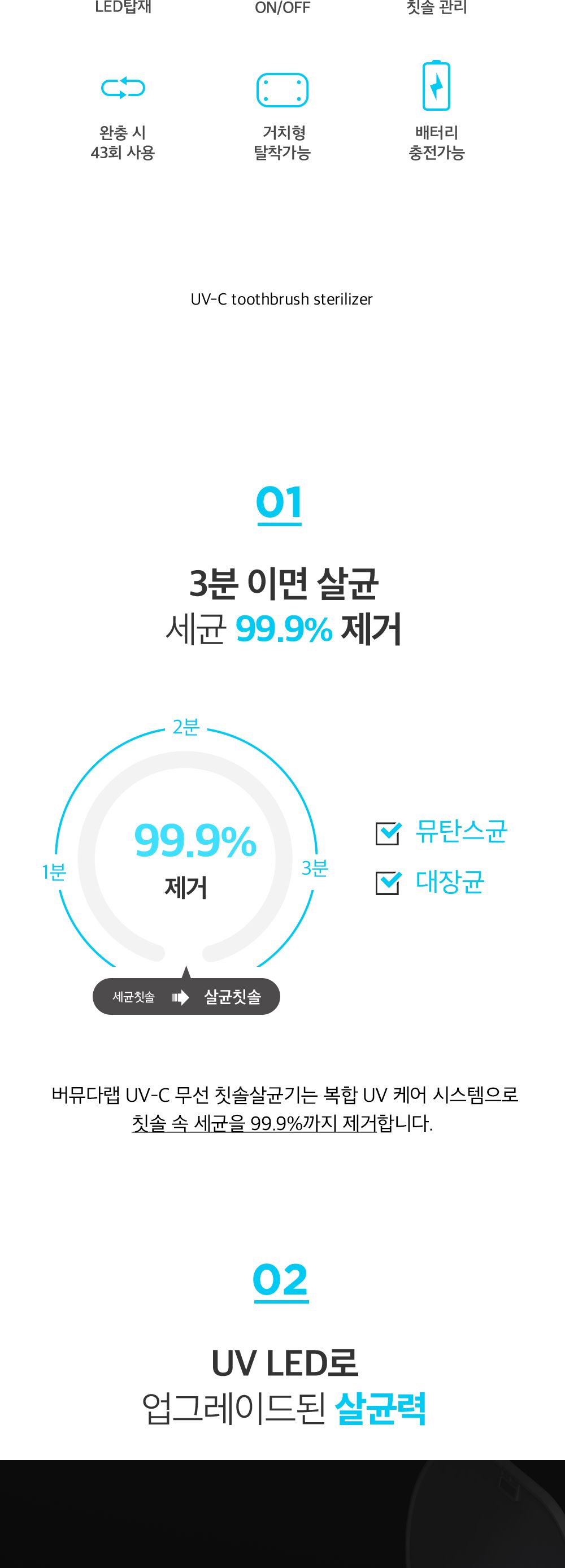 버뮤다랩 UVC 무선 칫솔 살균기/칫솔살균기/칫솔관리기/칫솔관리/UV관리기/UV칫솔관리기/UV자외선관리기/UV