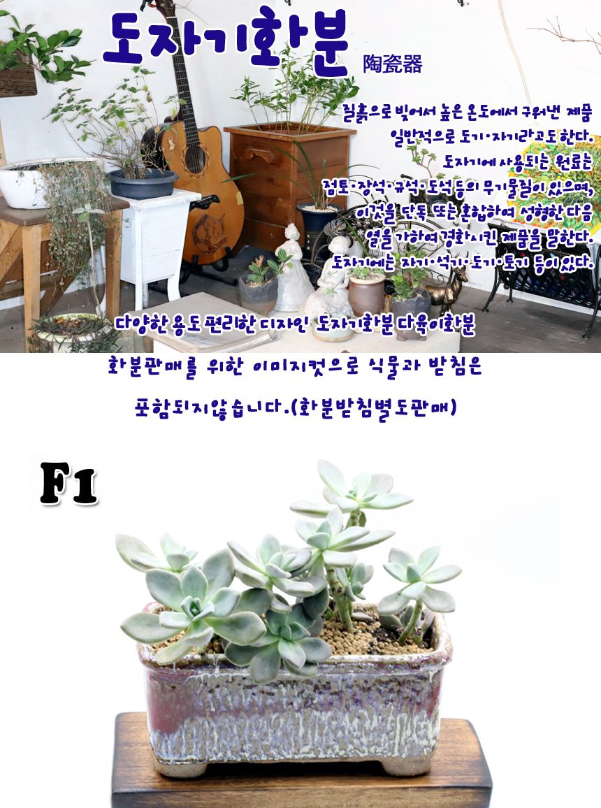 도자기 F 1 감성도자기 국내산 기품있는도자기화분/화분/도자기화분/인테리어화분/거실화분/베란다화분/집