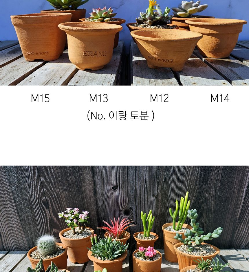 이랑 국내산 수제 토분 M13 다육 수공예 화분 통기/국내토분/미니토분/예쁜토분/다육이화분/원예용품/정원