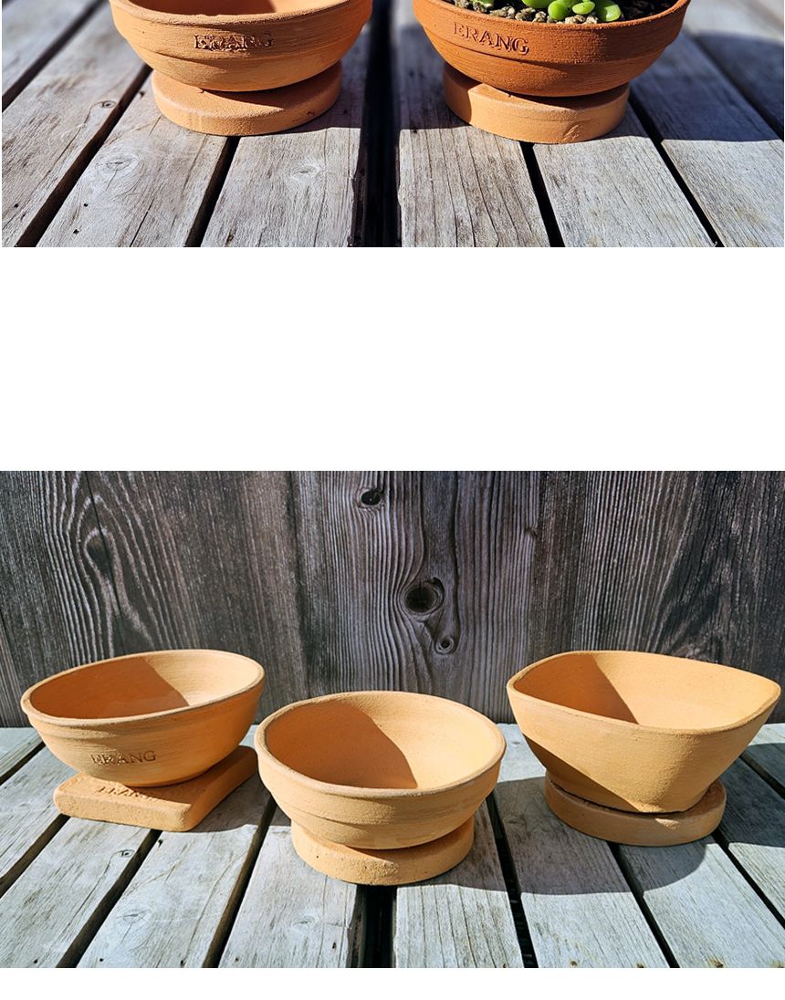 이랑 국내산 수제 B14토분과 토분받침세트 - 수공예/화분/토분/빈티지화분/빈티지토분/식물화분/꽃화분/모