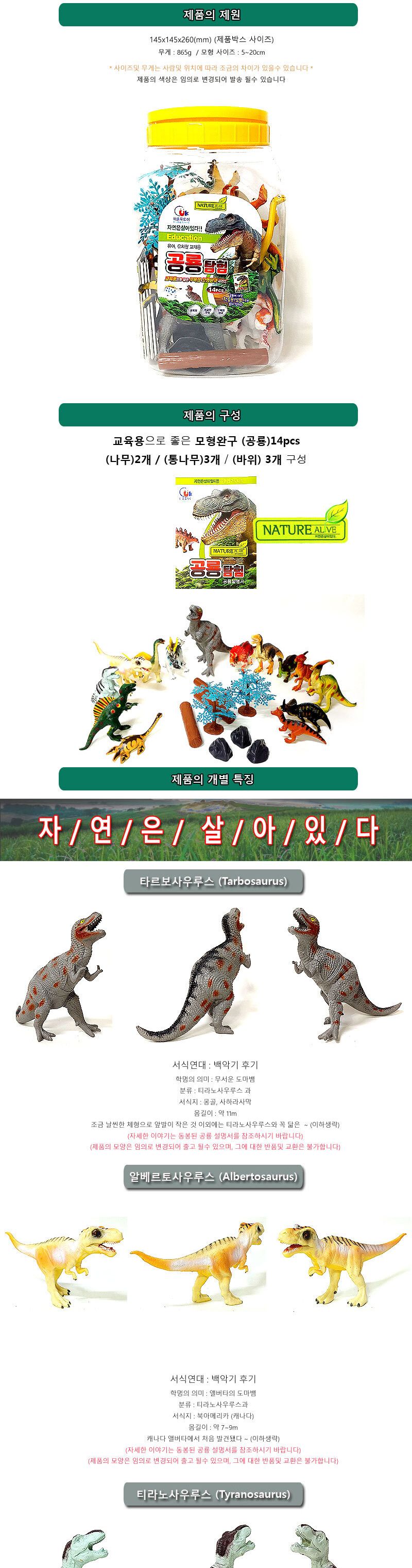 WING CROWN IND LTD 공룡탐험(대) 자연은살아있다/학습용모형/교육용모형/공룡모형/공룡학습/학습완구/교육
