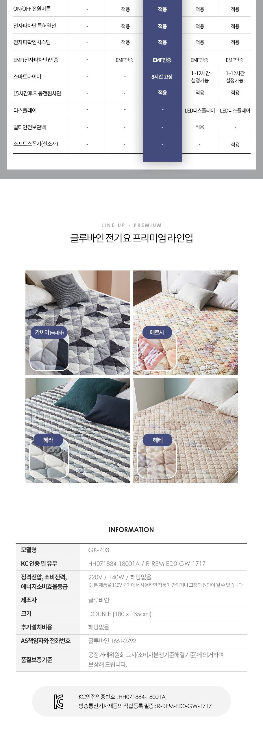 글루바인 전자파안심 타이머 물세탁 전기요 헤라 더블/전기장판/전기매트/전기요/타이머전기장판/타이머전