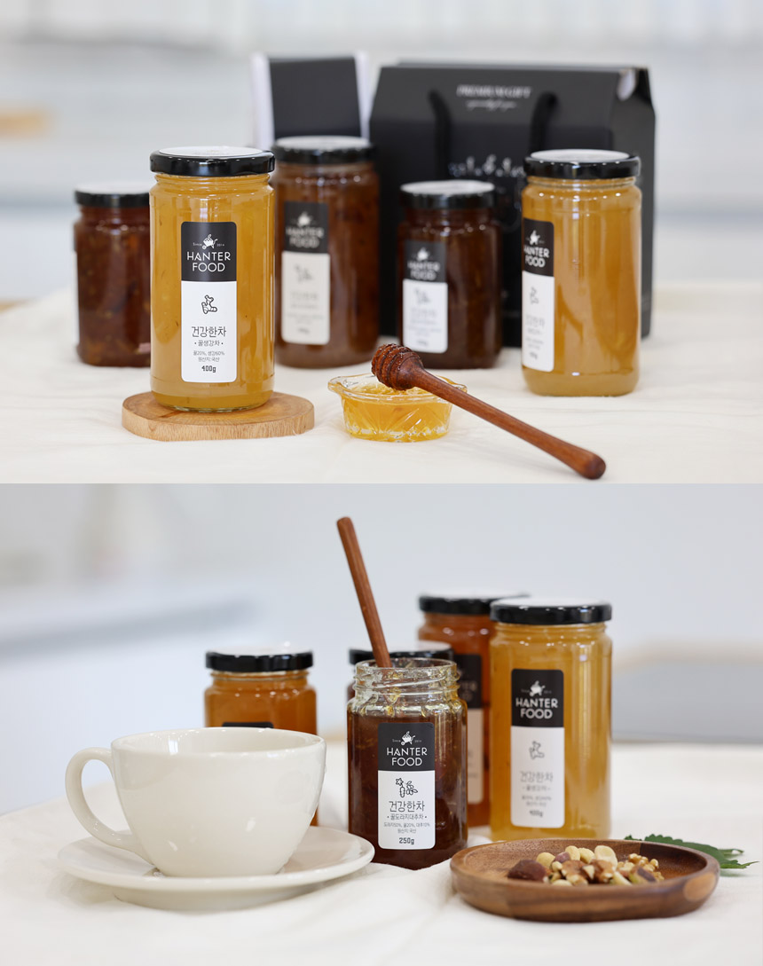 국내산 수제 꿀생강차 꿀도라지대추차 세트. 250gx2ea/도라지대추차/도라지대추음료/도라지대추차음료/꿀생
