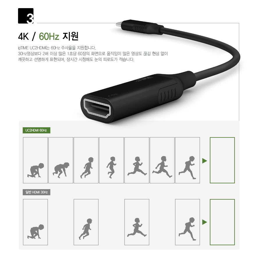 ipTIME USB3.1 C타입 to HDMI 변환 젠더 UC2HDMI/HDMI변환젠더/젠더/C타입TOHDMI변환젠더/C타입TOHDMI젠더/