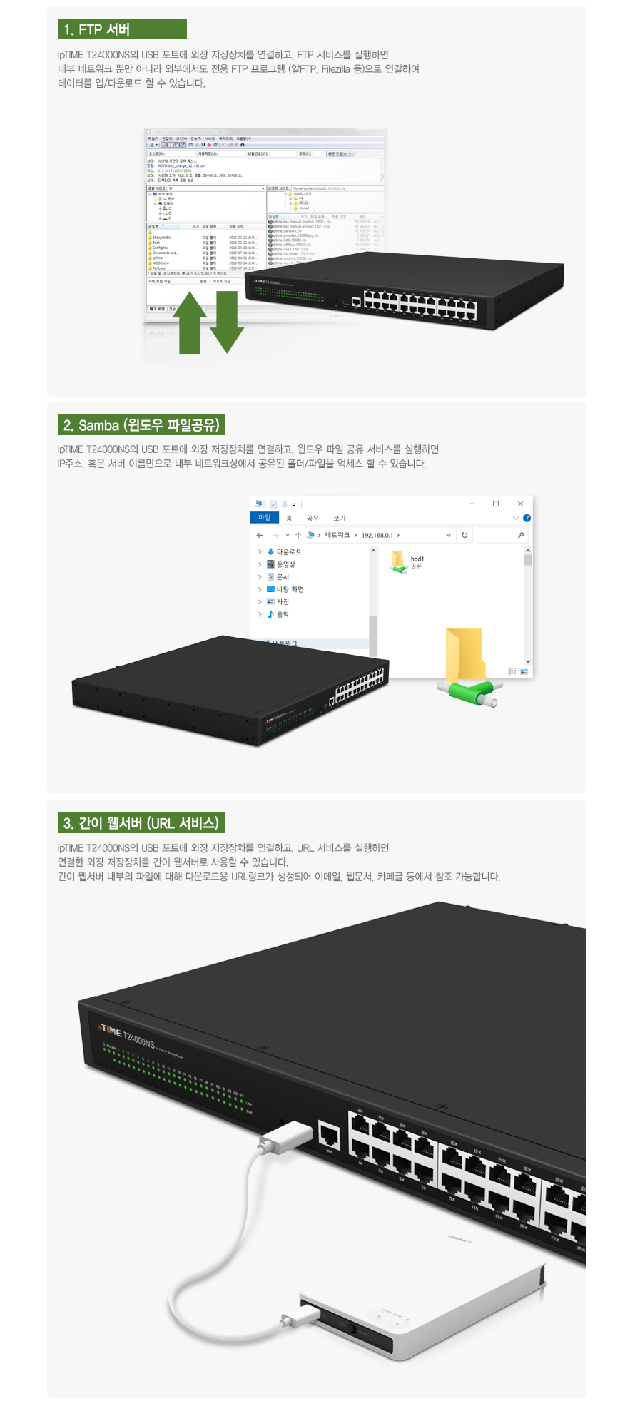 ipTIME T24000NS 24포트 기가비트 유선 공유기/기가비트유선공유기/인터넷연결공유기/PC공유기/유선와이파