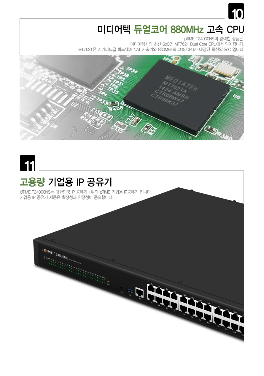 ipTIME T24000NS 24포트 기가비트 유선 공유기/기가비트유선공유기/인터넷연결공유기/PC공유기/유선와이파