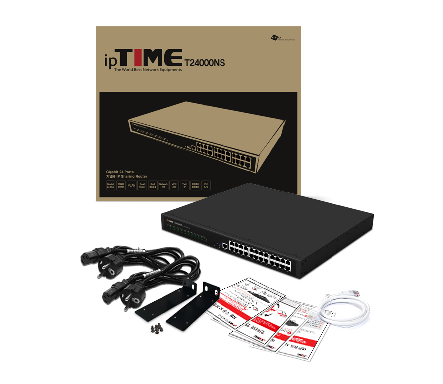 ipTIME T24000NS 24포트 기가비트 유선 공유기/기가비트유선공유기/인터넷연결공유기/PC공유기/유선와이파