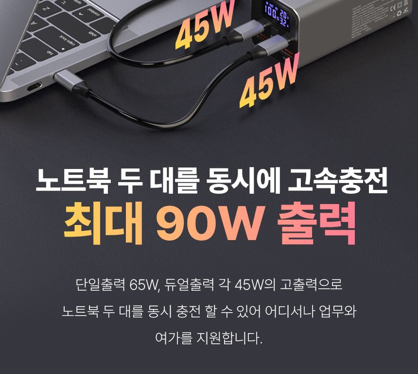 넥스트유 보시노 고속 충전 65W 20000 보조배터리/20000보조배터리/고속충전보조배터리/보조배터리/스마트