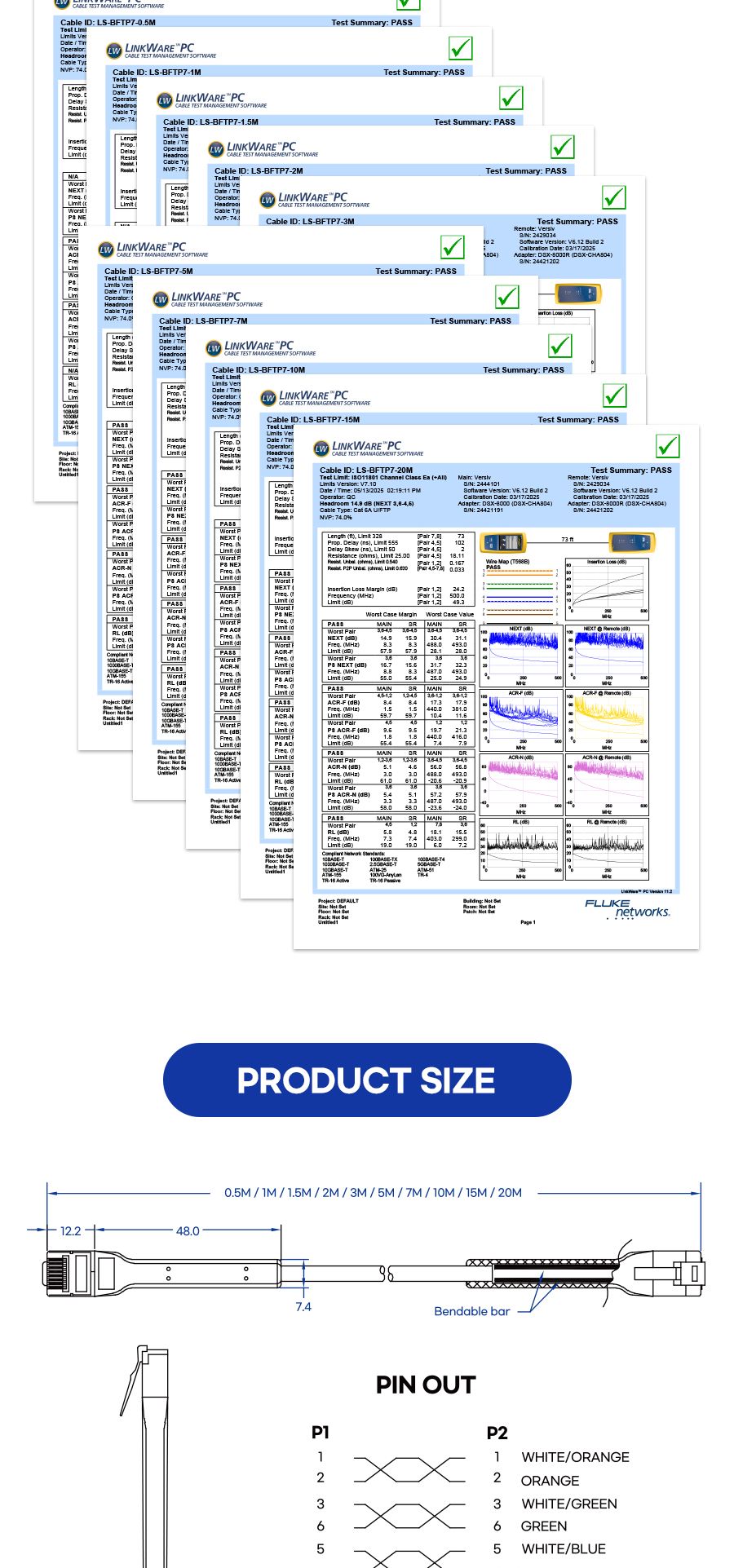 Cat.6A U FTP 벤더블 케이블. 7m (30903)/케이블/랜케이블/LAN케이블/랜선/인터넷케이블/인터넷랜선/PC케이