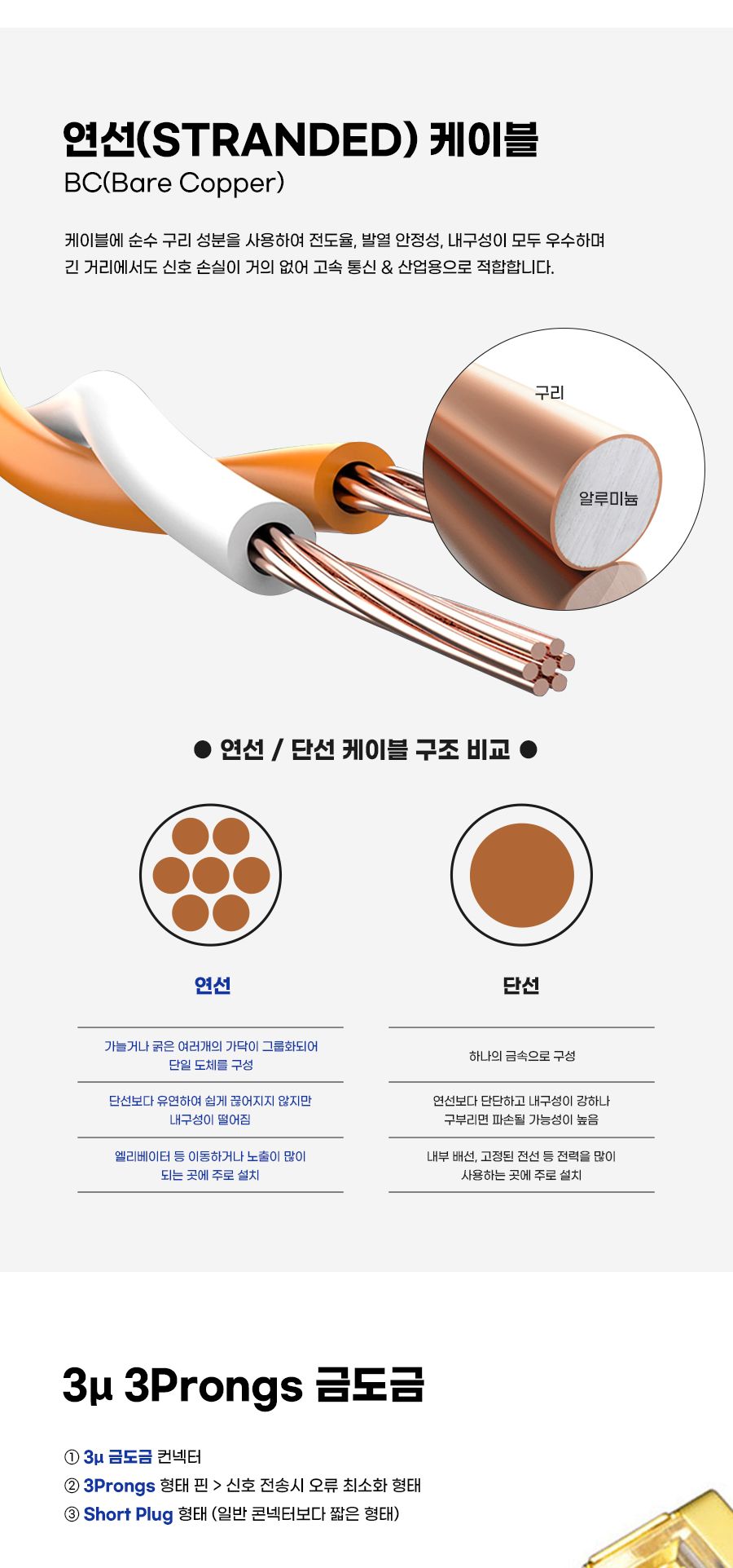 Cat.6A U FTP 벤더블 케이블. 20m (30906)/케이블/랜케이블/LAN케이블/랜선/인터넷케이블/인터넷랜선/PC케