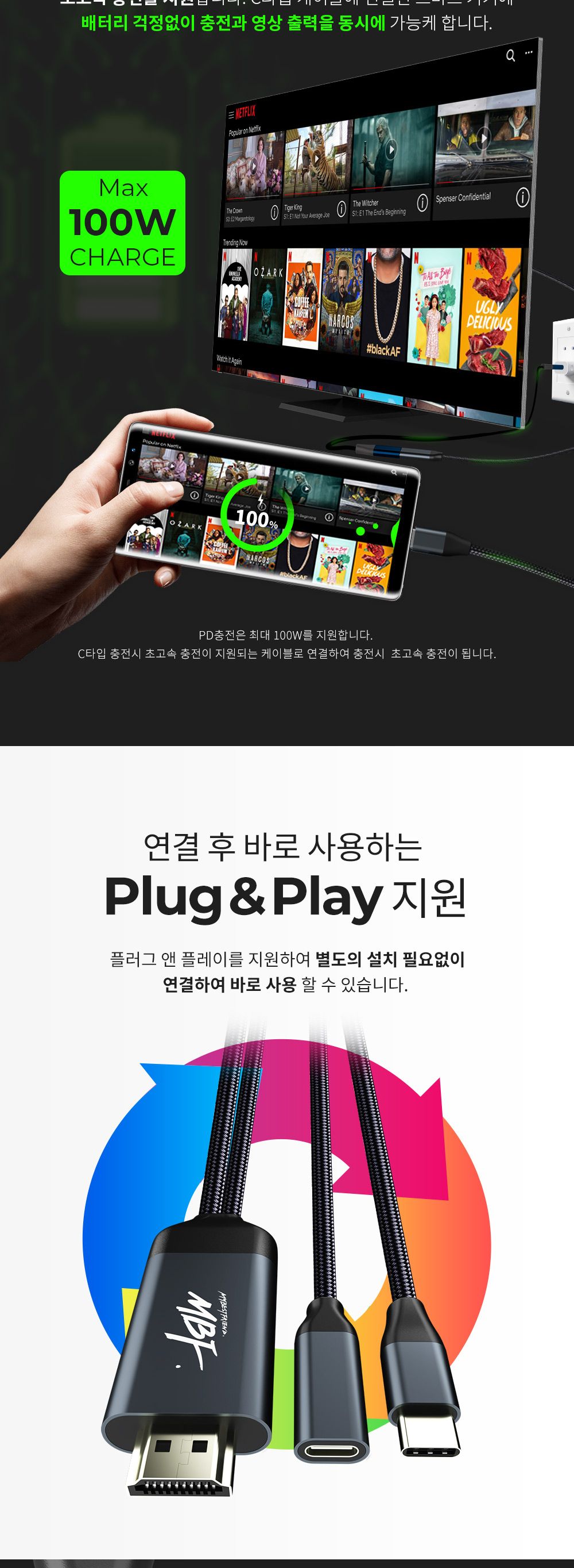 미러링케이블/데이터전송케이블/충전케이블/C타입TOHDMI미러링케이블/고속충전케이블/케이블/C타입충전케이