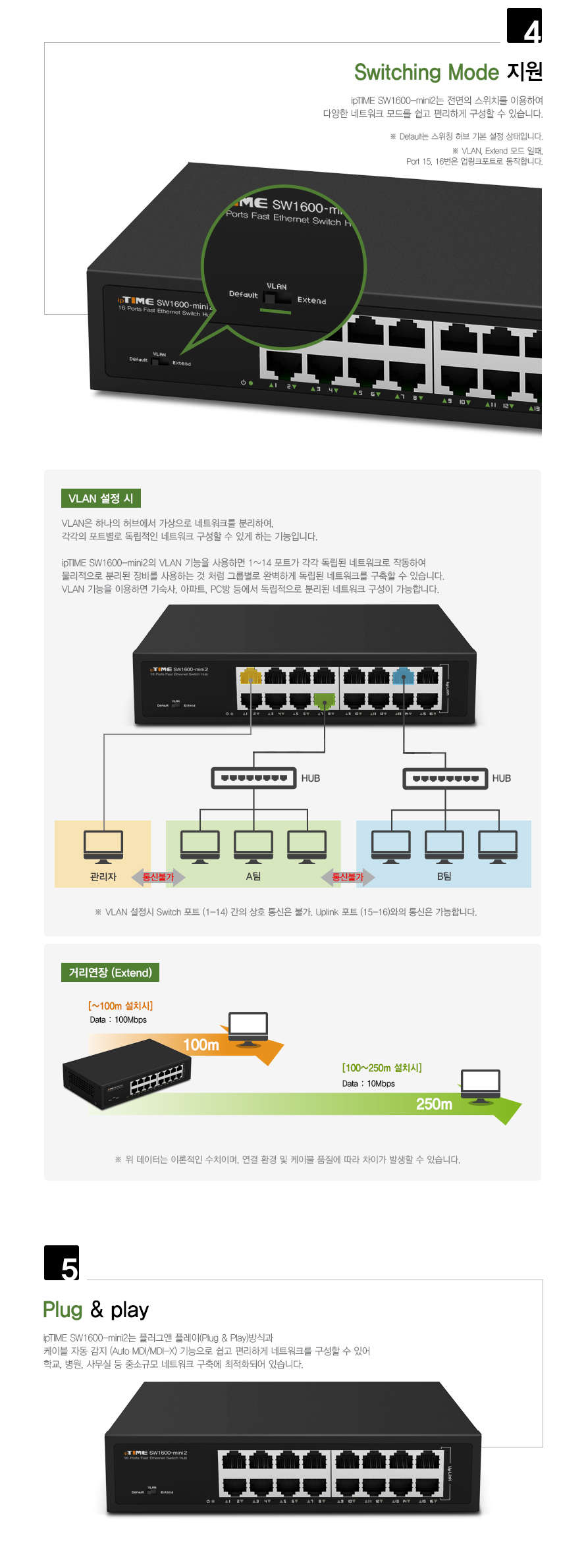 ipTIME SW1600-mini2 16포트 스위칭허브/이더넷스위치/스위칭허브/산업용허브/업소용허브포트/회사허브포트