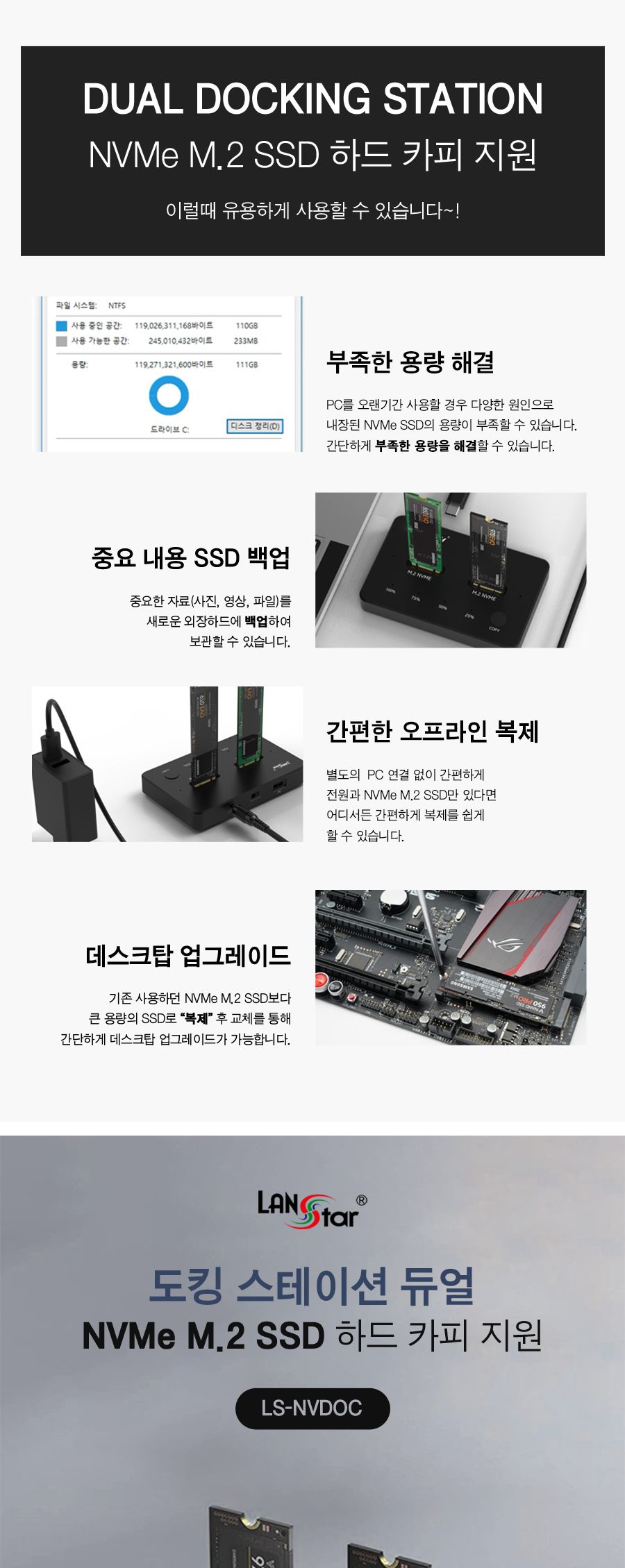 NVME 듀얼 도킹 스테이션 SSD 복사 (30732)/SSD하드카피도킹스테이션/SSD복사/SSD복사도킹스테이션/SSD백업