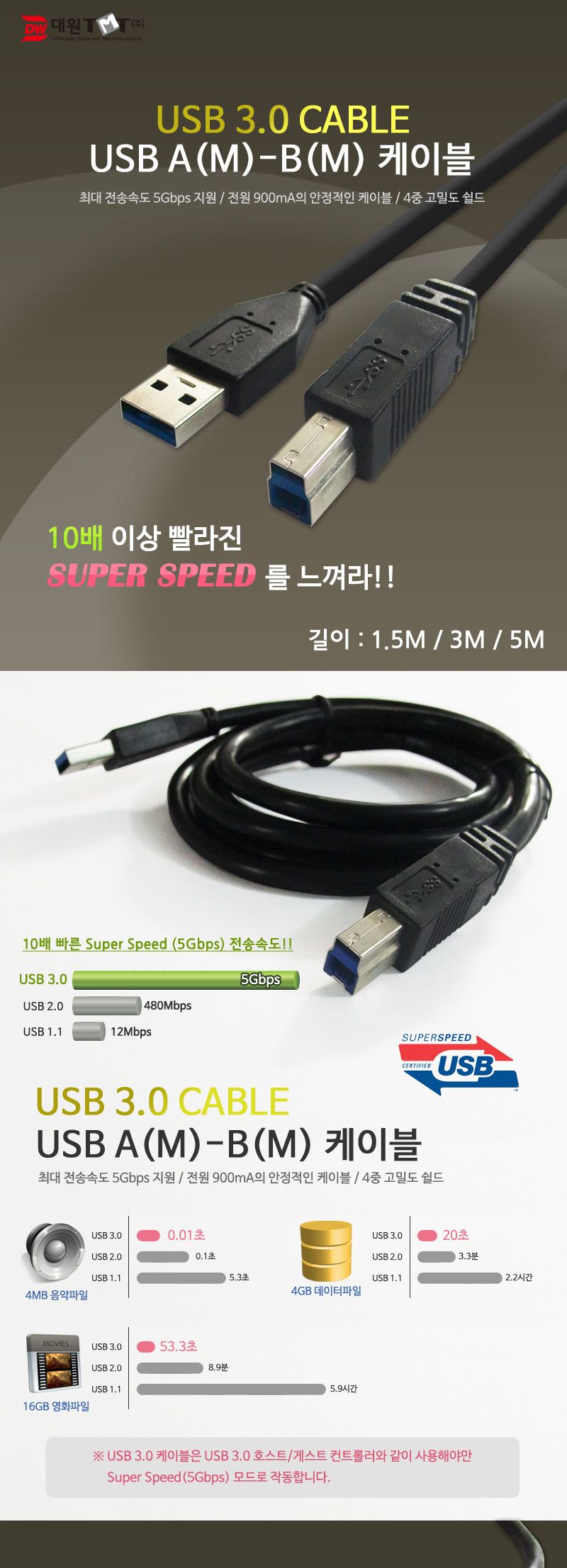 데이터케이블/데이터전송케이블/연장케이블/USB케이블/케이블/USB데이터케이블/USB30케이블/USB연장케이블/