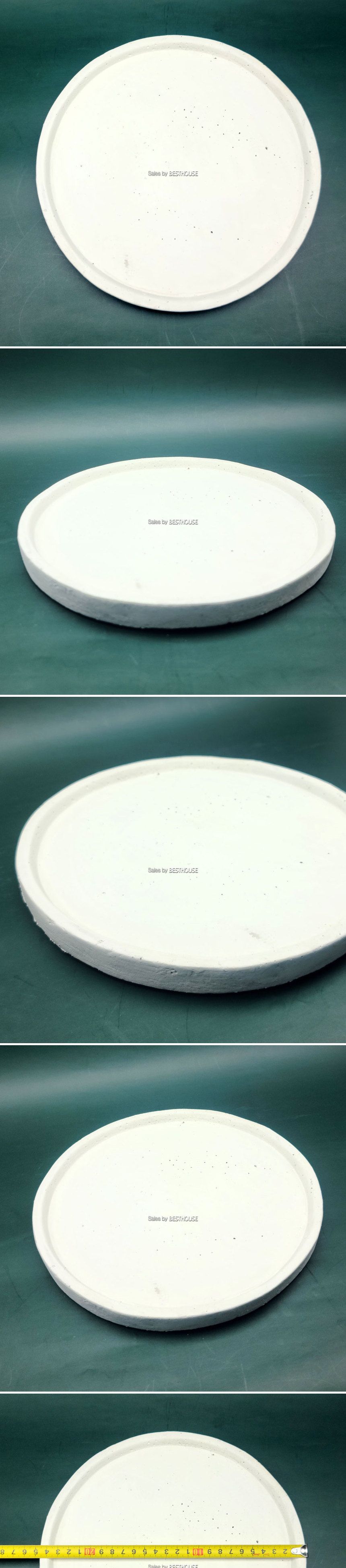 베하몰 빈티지 시멘트 화이트 받침 D25 (내경22cm)/토분받침/토분받침대/원형화분받침/원형화분받침대/화분