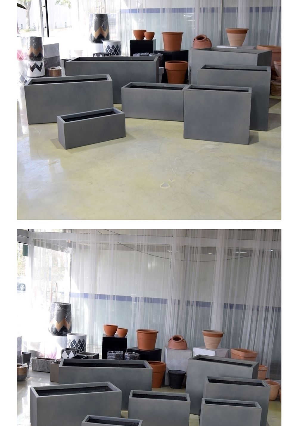 모던 FRP 그레이 와이드 직사각 화분 60x19x19/사각화분/물빠짐화분/가정용화분/인테리어화분/원예화분/매