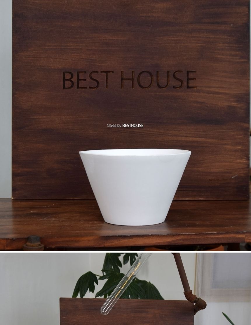 더플라워포터리 에이미 볼 19x12cm 퓨어화이트 토분/미니화분/디자인화분/다육이화분/화분받침세트/화분/인