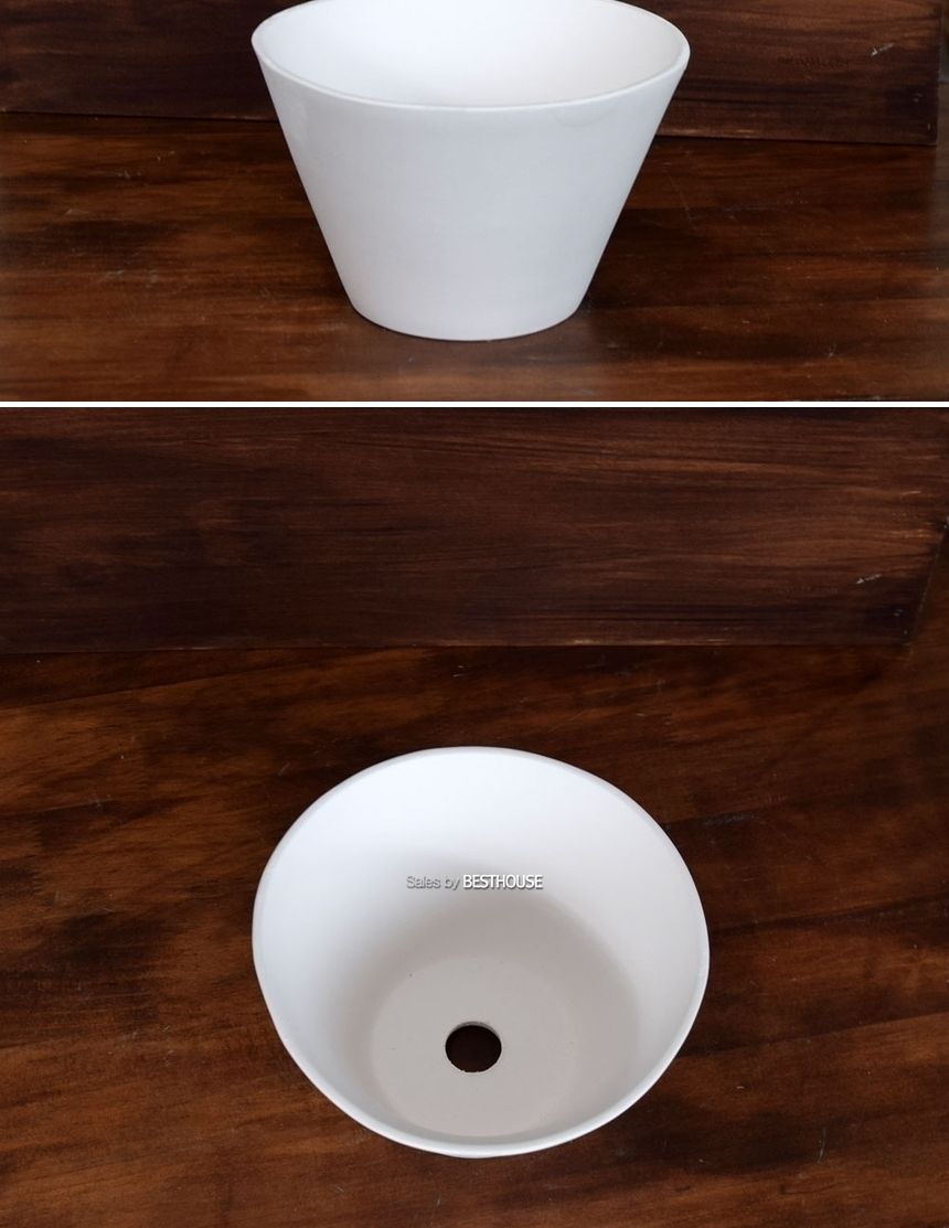 더플라워포터리 에이미 볼 19x12cm 퓨어화이트 토분/미니화분/디자인화분/다육이화분/화분받침세트/화분/인