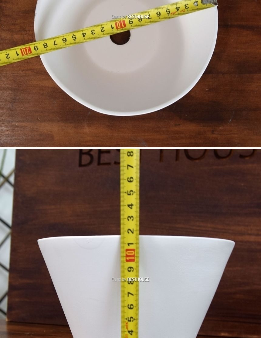 더플라워포터리 에이미 볼 19x12cm 퓨어화이트 토분/미니화분/디자인화분/다육이화분/화분받침세트/화분/인