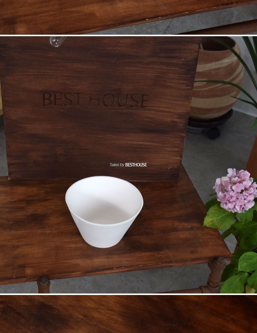 더플라워포터리 에이미 볼 19x12cm 퓨어화이트 토분/미니화분/디자인화분/다육이화분/화분받침세트/화분/인